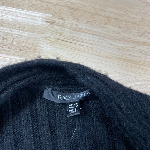 Toccin NY NWT Ribbed Open-front Bracelet-sleeve Whitney Topper Black Size XS/S - Picture 3 of 10